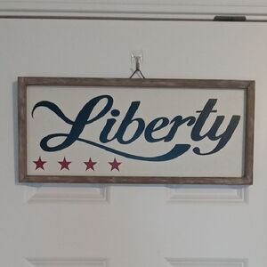 Liberty Wall Decor with Blue and Red Accents